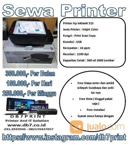 Sewa printer harian bulanan bahkan tahunan bebas ribet