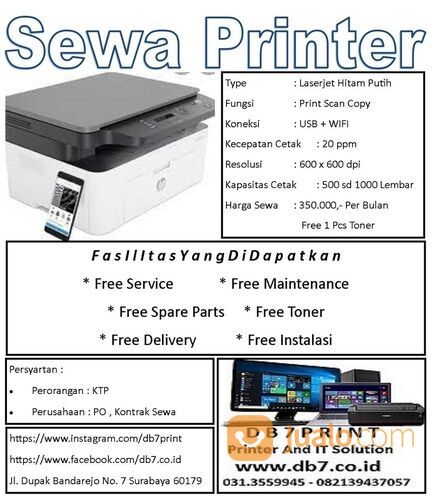 Sewa printer harian bulanan bahkan tahunan bebas ribet