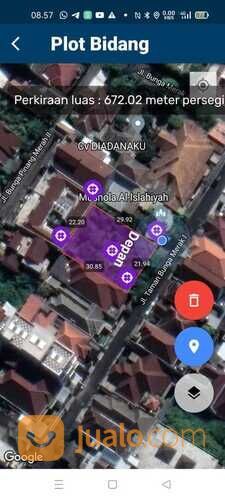 TANAH JALAN TAMAN BUNGA MERAK MALANG DEKAT KAMPUS 12 JUTA /M2