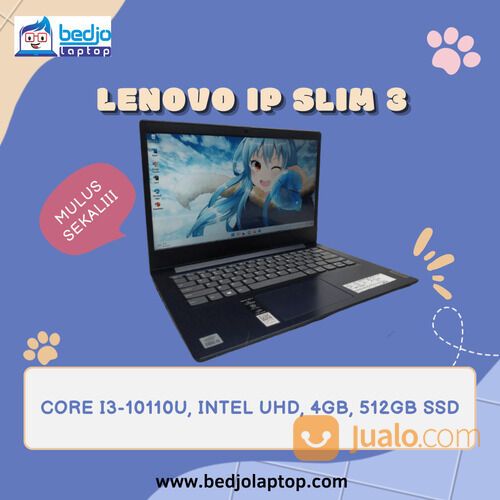 Laptop Lenovo Ideapad Slim 3 Core i3-10110U Intel UHD 4GB 512GB SSD