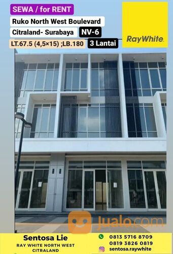 Ruko North West Boulevard Citraland Surabaya NV 6 - Baru 3 Lantai - Parkiran Luas