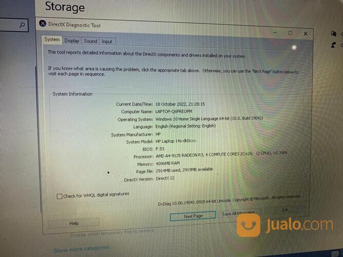 Laptop hp 14s-dk0xxx