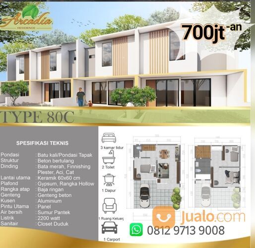 Arcadia Residence, Rumah Murah Serpong Tangsel dekat Stasiun dan Tol