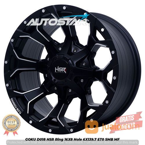 Velg Mobil Termurah Hsr GOKU Ring 16 Lebar 8 Pcd 6X139,7 ET0 SMB/MF