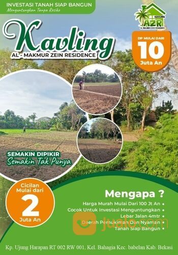 Tanah kavling murah lokasi babelan ujung harapan bekasi