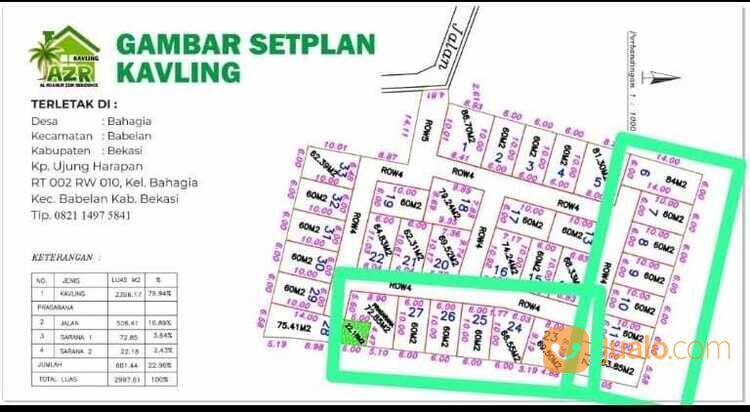 Tanah kavling murah lokasi babelan ujung harapan bekasi