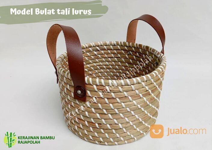keranjang hampers anyaman mendong model tali lurus & kepang