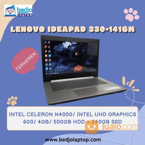 TERKEREN, LENOVO IDEAPAD 330-141GM, INTEL CELERON N4000, Harga Laptop Lenovo