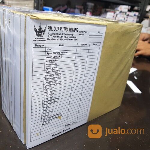 cetak faktur / nota rumah makan dan cafe