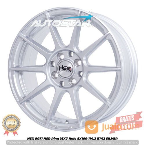 Promo Paketan Velg Dan Ban Mobil Hsr NSX 9071 HSR R16X7 H8X100-114,3 ET42 SILVER
