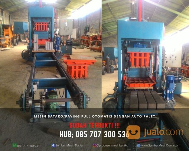 TERBUKTI !!! Mesin Pres Batako Full Otomatis Sistem Hidrolik Sumber Mesin Dunia 085 707 300 536