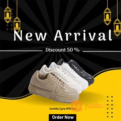 SOVELLA Sneakers Casual Putih Hitam