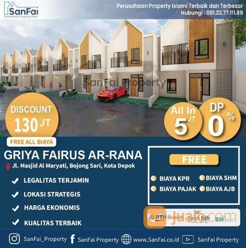 Rumah Mewah 2 Tingkat hanya dengan 5jt Dp 0%