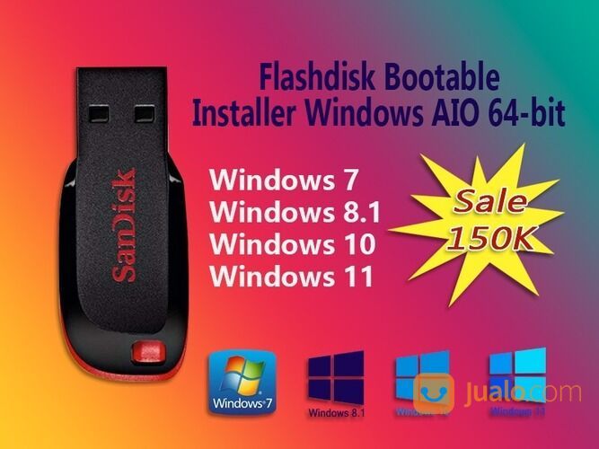 Flashdisk Bootable Windows All In One 64-bit