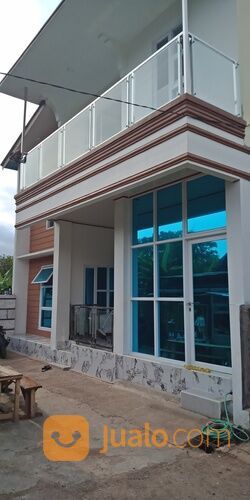 Pagar kaca balkon kaca railing tangga kaca stainles