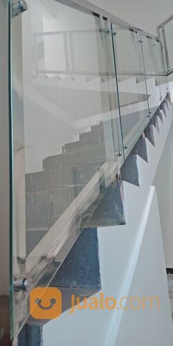 Pagar kaca balkon kaca railing tangga kaca stainles