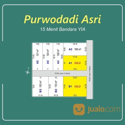 80 Jt-an, Tanah purworejo, Dekat Pasar Purwodadi, SHM
