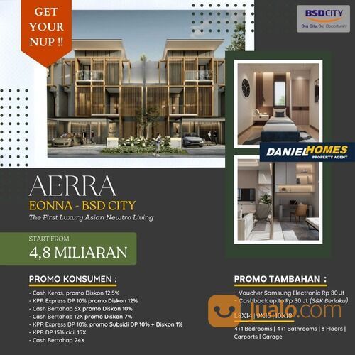Rumah Mewah Keren Konsep Korean Style, Aerra at Eonna BSD City