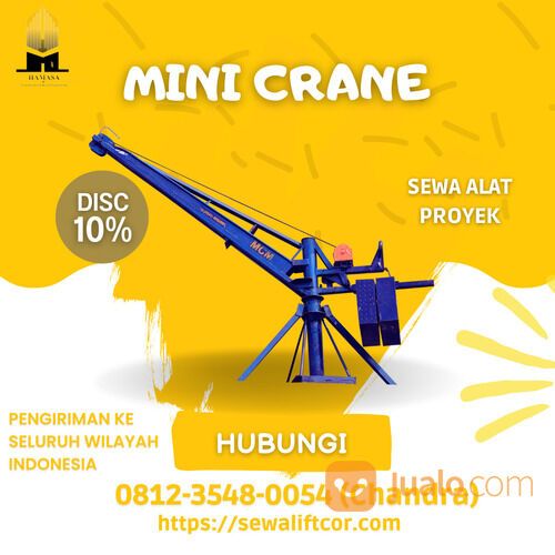 SEWA ALAT PROYEK MINI CRANE | PROYEK KOTA MAGELANG | KAPASITAS 700 kg
