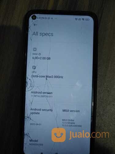 Hp Redmi Note 9 kondisi bekas