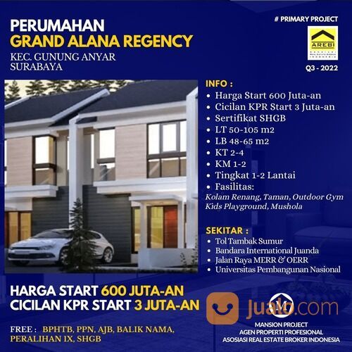 Rumah Grand Alana Regency Gunung Anyar Rungkut Surabaya Free biaya