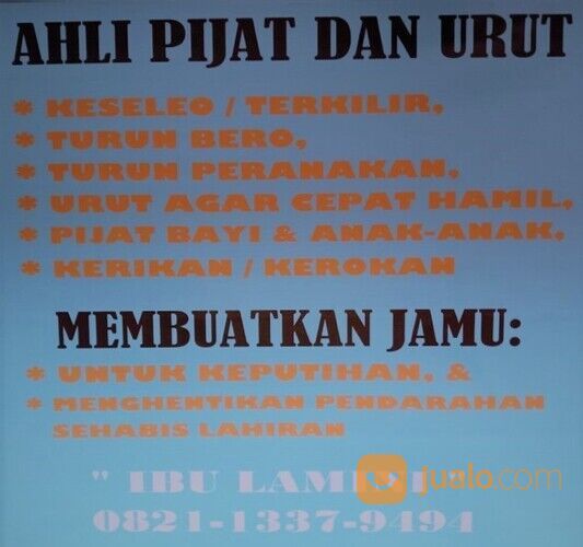 Urut Keseleo/Terkilir, Turun Bero, Dll