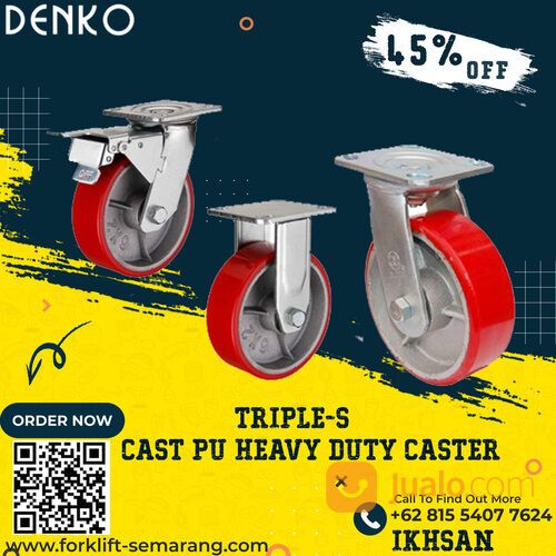 Roda Trolley Cast PU Merk Triple-s