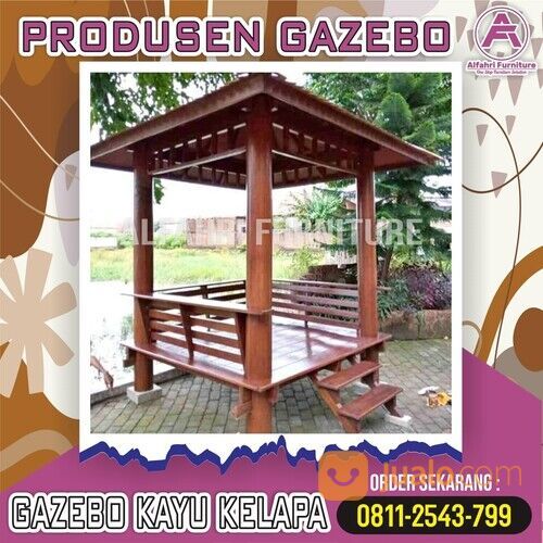 Saung Gazebo Kayu Kelapa Tangerang | HP/WA: 0811-2543-799 | Alfahri Furniture