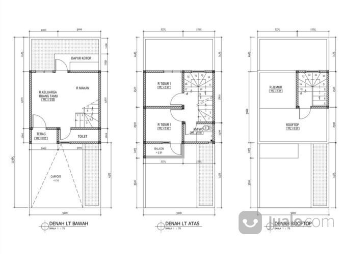 RUMAH MODERN dengan rooftop di BINTARO mulai 1M-an