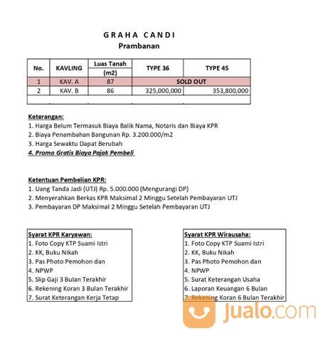 Berada di Selatan SMP N 1 Prambanan Klaten, Hanya 300jtan siap KPR