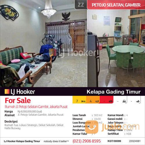 Rumah Jl. Petojo Selatan Gambir, Jakarta Pusat