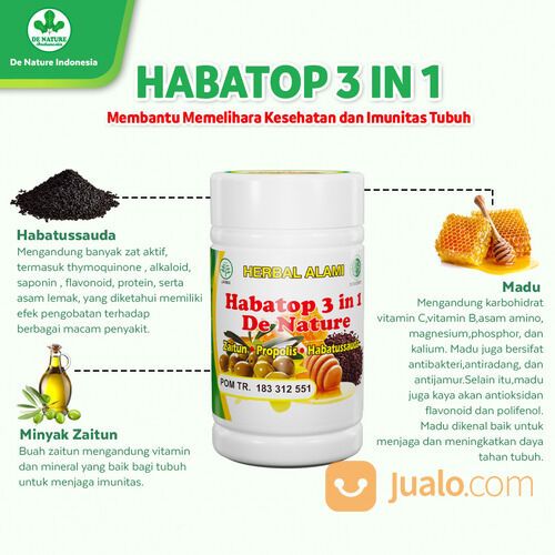 Habatop 3 In 1 De Nature [Isi : 50 Kapsul] - Obat BEBAGAI PENYAKIT 100% Ampuh Aman Resmi BPOM