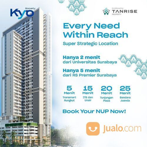 Apartemen Kyo Society Tenggilis Universitas UBAYA Baru 600Jtan Tanrise