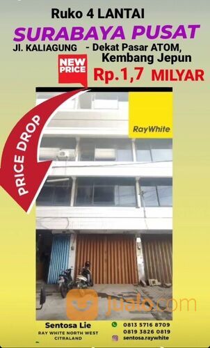 Ruko Kaliagung Surabaya Pusat - 4 Lantai dekat Pasar Atom , Kembang Jepun