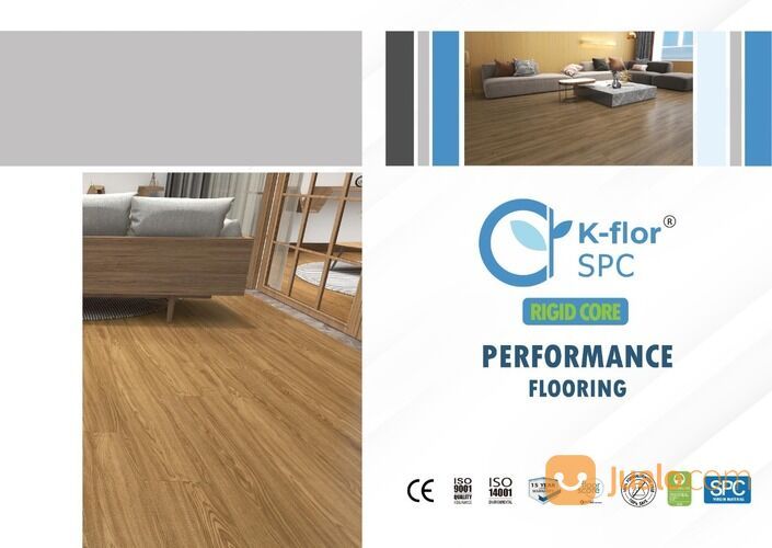 Arni Griya - Lantai spc klik motif kayu 1,22 m x 18,3 cm / SPC Click Flooring PVC