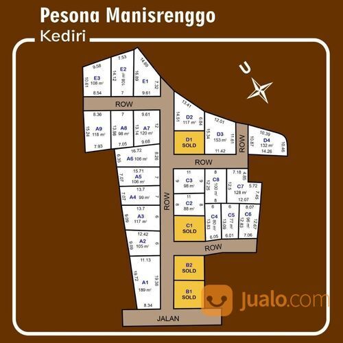 Baru: Kapling Tanah 189-an M2 Dekat Uniska Kediri