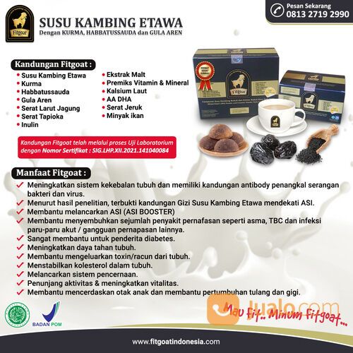 Fitgoat Susu Kambing Etawa dengan Kurma, Habbatussauda dan Gula Aren Minuman Sunnah yang Menyehatkan