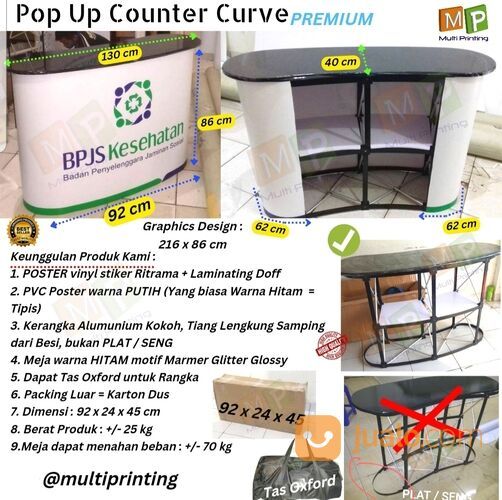 Pop Up Table / Pop Up Counter / Meja Pameran Portable