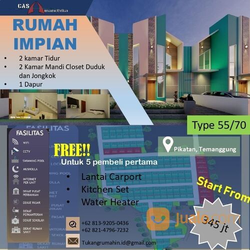 TERMURAH DI TEMANGGUNG RUMAH 2 LT 300 JUTAAN DALAM PERUM CASA AMANDHIKA TOWNHOUSE