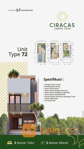 Rumah Syariah Ciracas Green View 2 Promo Dp 10juta All in SHM
