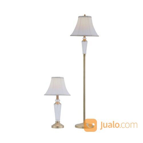 Eglare Set Harper Brass Lampu Meja & Lampu Lantai