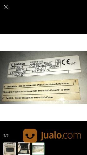 Oven Listrik Second/ Bekas Merk INDESIT Model FG10 Type FI6-G-01 Made in Italy