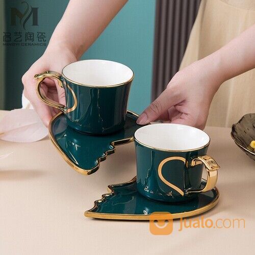 Cangkir Teh Set Couple Gelas Hampers Mug Kopi Susu Cup Nordic Heart