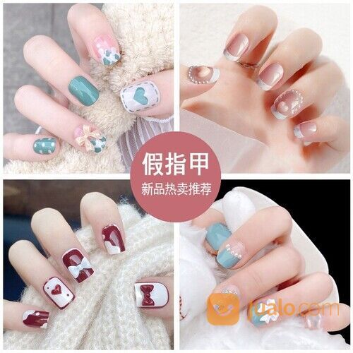 Nails 24Pcs / Set Kuku Palsu Free Lem 2gr / Fake Nail Art Wedding 3D