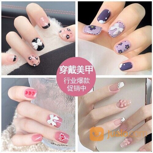 Nails 24Pcs / Set Kuku Palsu Free Lem 2gr / Fake Nail Art Wedding 3D