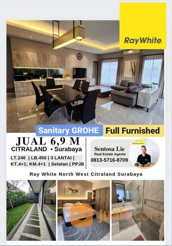 Rumah Waterfront Citraland Surabaya GROHE Sanitary + Full Furnish New