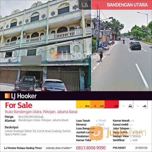 Ruko Jl. Bandengan Utara Raya, Pejagalan, Jakarta Barat