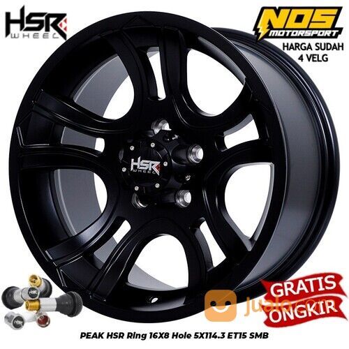 Velg Mobil Rush Terios Innova Ring 16 Pcd 5x114 Hsr Peak Lebar 8 Et 15 Warna Hitam