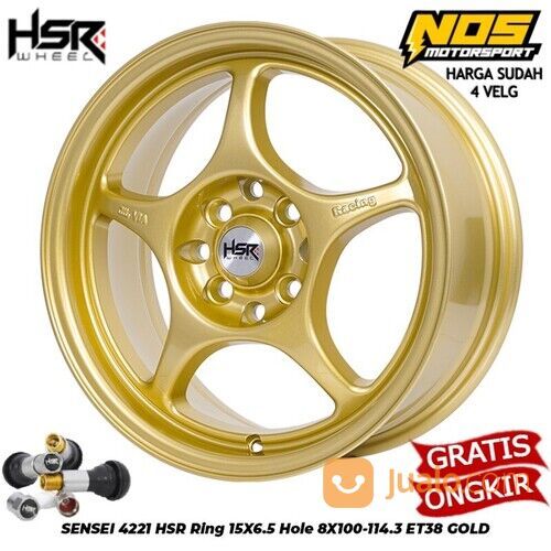 Velg Mobil Hsr Sensei Ring 15 Replika Enkei Tulang Pcd 4 Lebar 65 Et 38 Gold