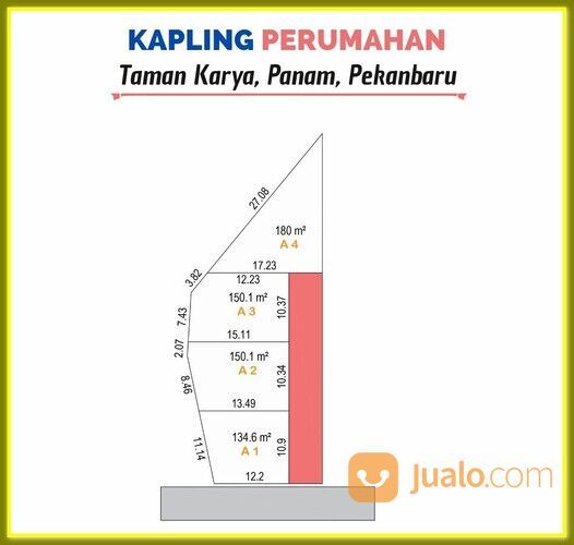 Tanah Kavling Taman Karya Panam Pekanbaru Dekat Kampus Harga Terjangkau
